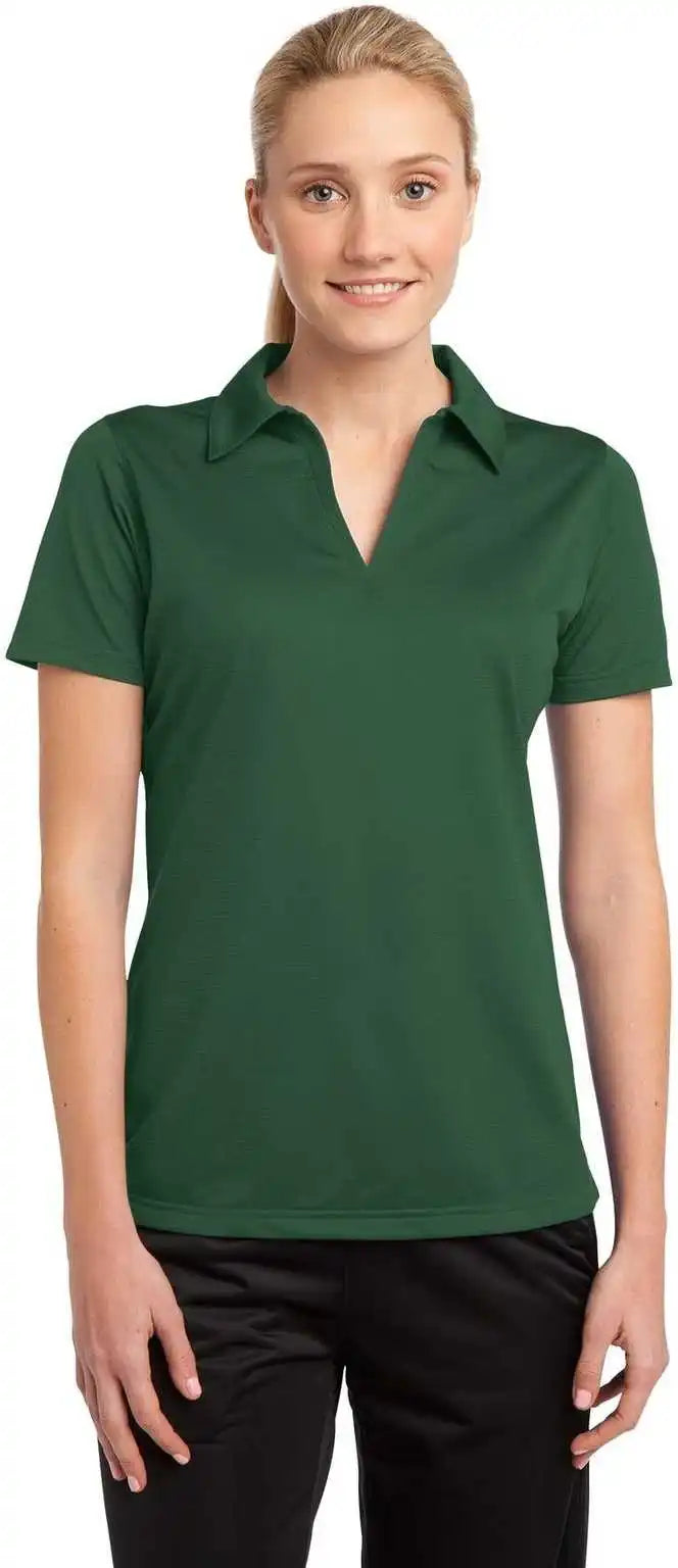 Sport-tek Lst690 Ladies Posicharge Active Textured Polo - Forest Green