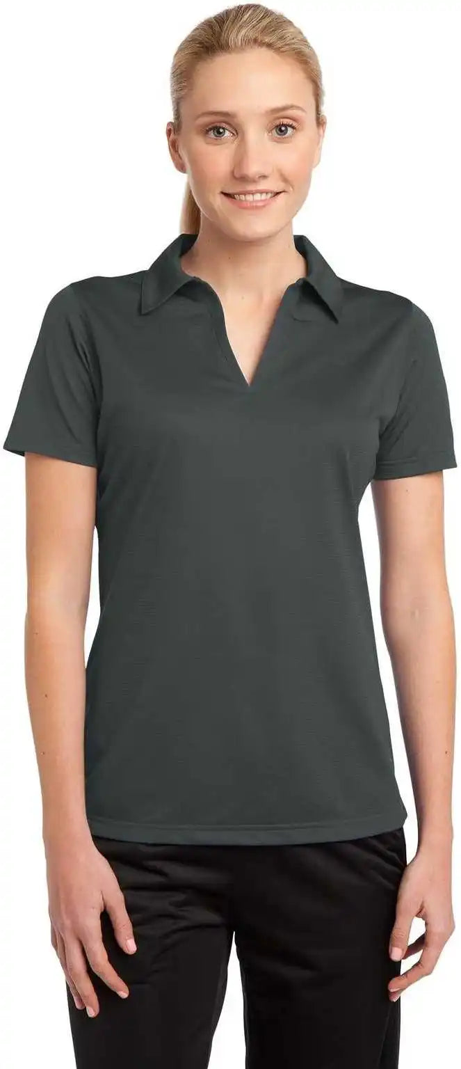 Sport Tek Lst690 Ladies Posicharge Active Textured Polo Iron Gray