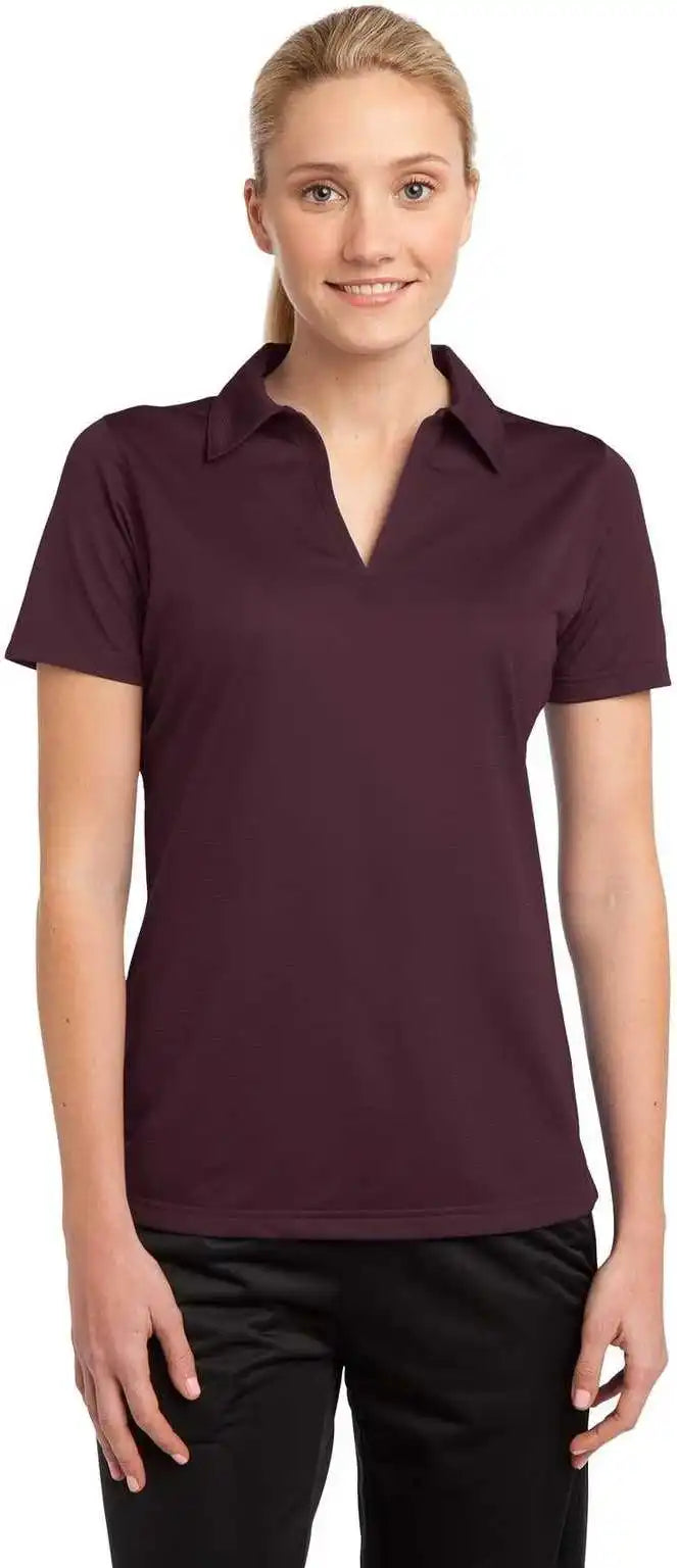 Sport Tek Lst690 Ladies Posicharge Active Textured Polo Maroon