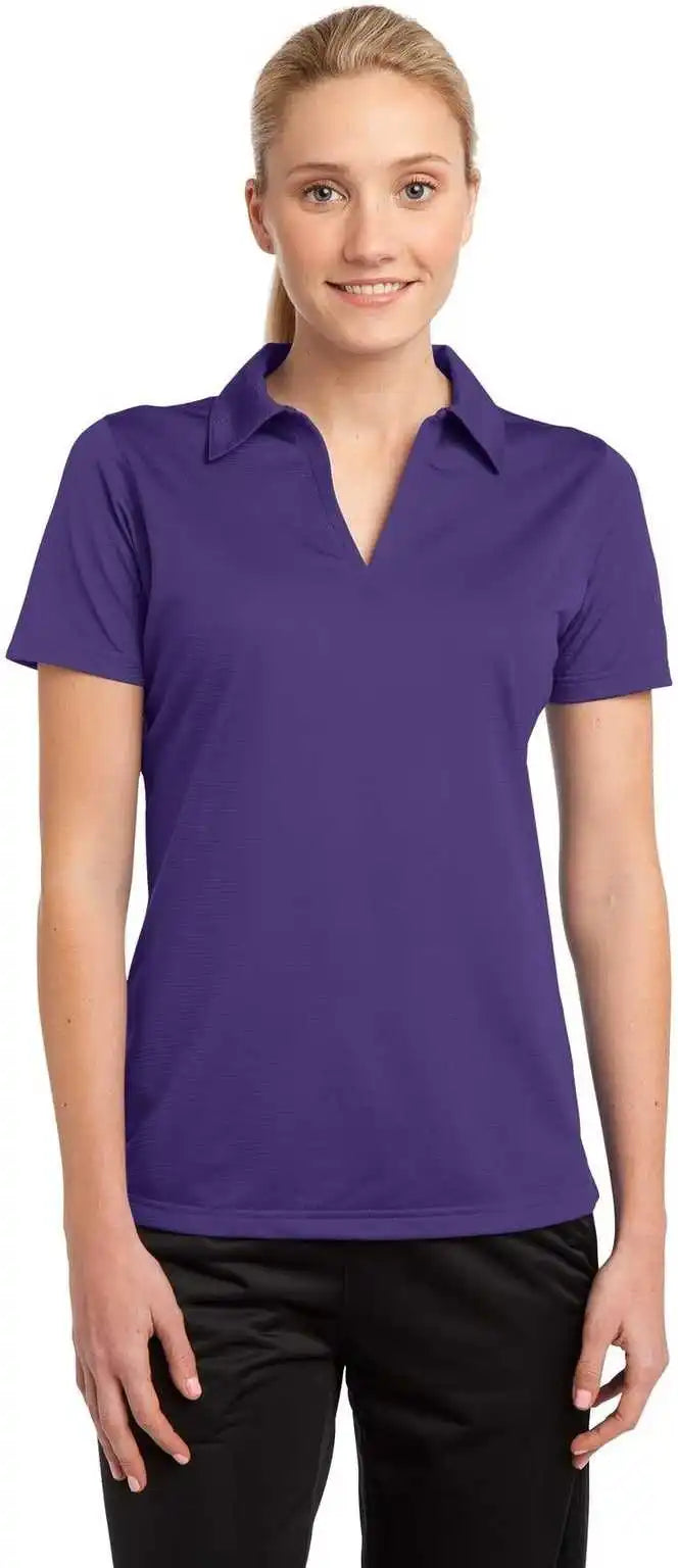 Sport Tek Lst690 Ladies Posicharge Active Textured Polo Purple