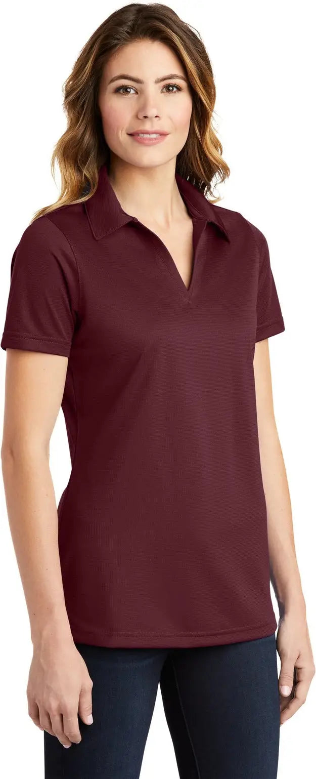 Sport-tek Lst690 Women’s Posicharge Active Textured Polo - Maroon