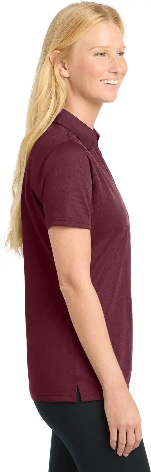 Sport-tek Lst690 Women’s Posicharge Active Textured Polo - Maroon