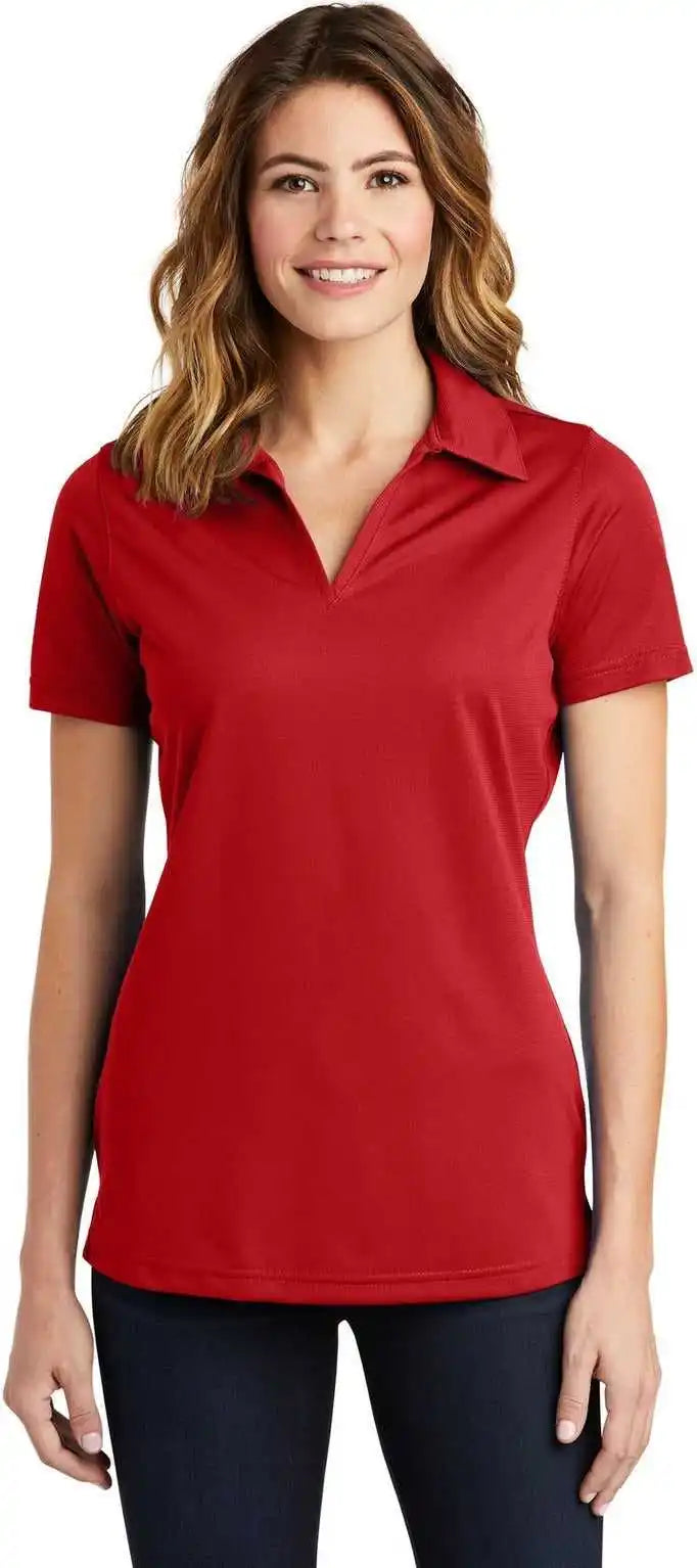 Sport-tek Lst690 Women’s Posicharge Active Textured Polo - True Red