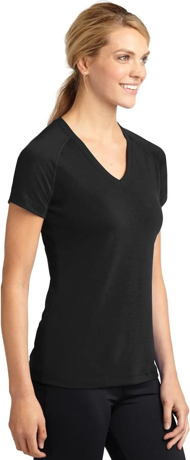 Sport-tek Lst700 Women’s Ultimate Performance V-neck - Black