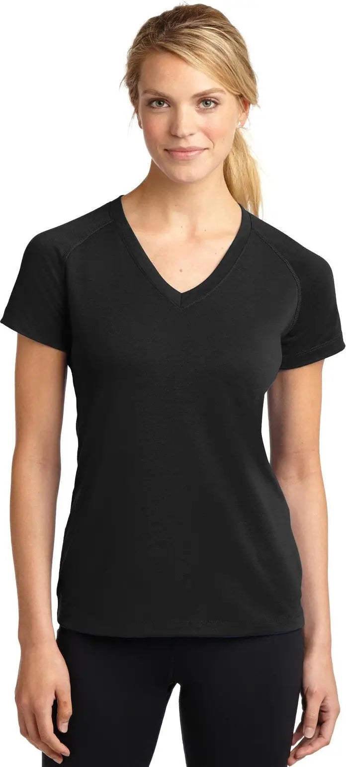 Sport-tek Lst700 Women’s Ultimate Performance V-neck - Black - Ladies Xs