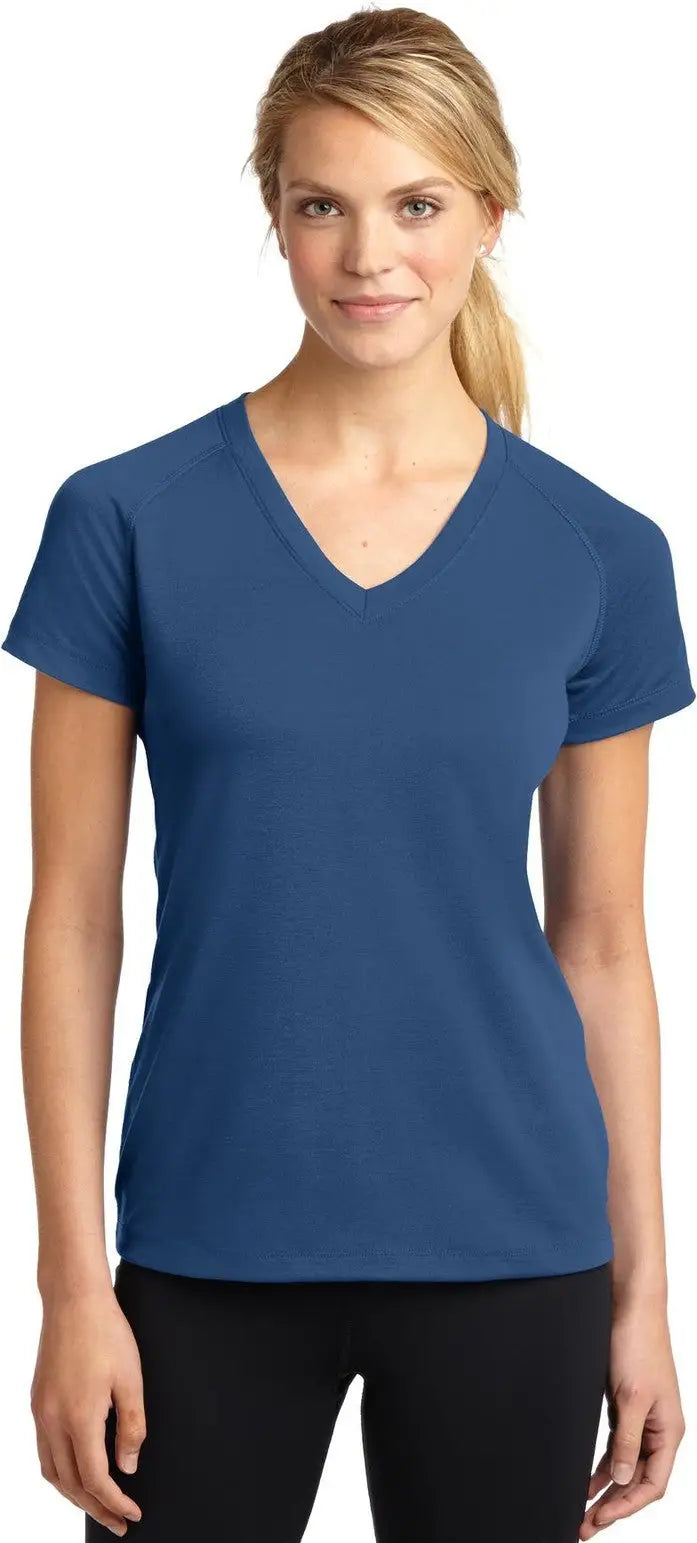 Sport-tek Lst700 Women’s Ultimate Performance V-neck - Dark Denim - Ladies Xs