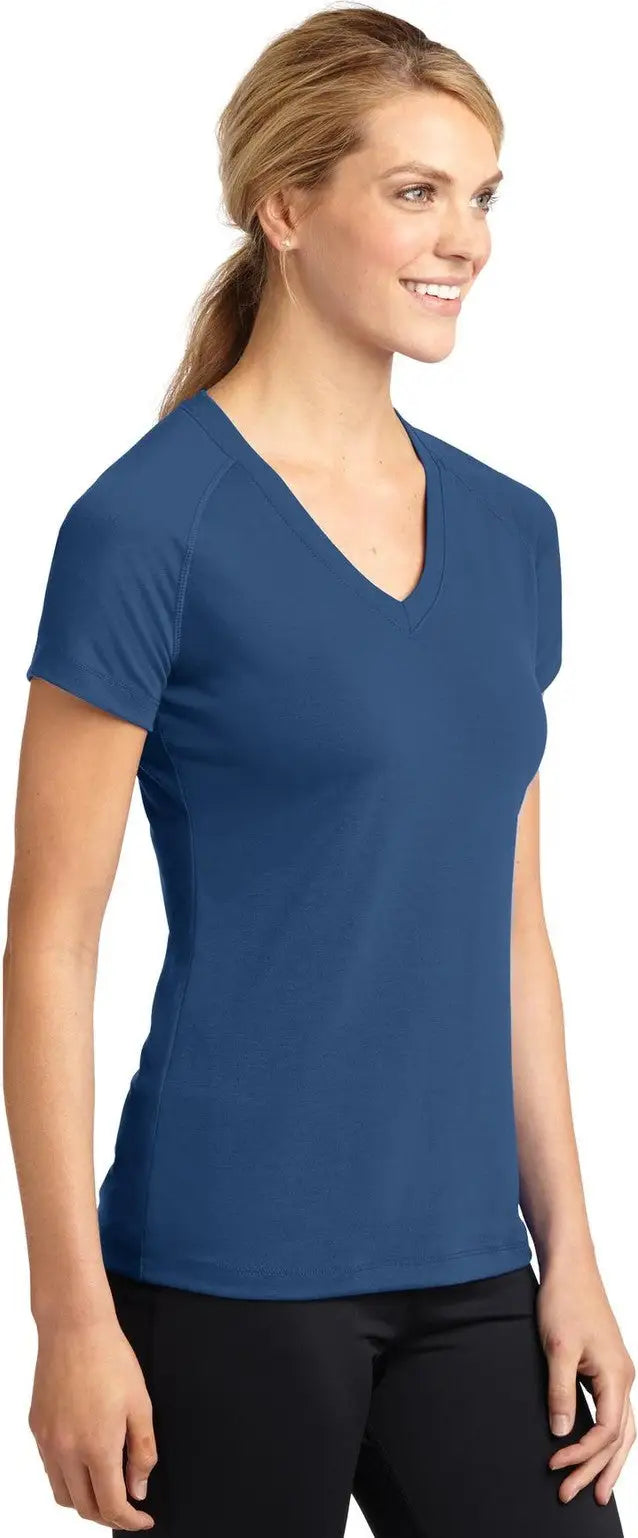Sport-tek Lst700 Women’s Ultimate Performance V-neck - Dark Denim - Ladies Xs