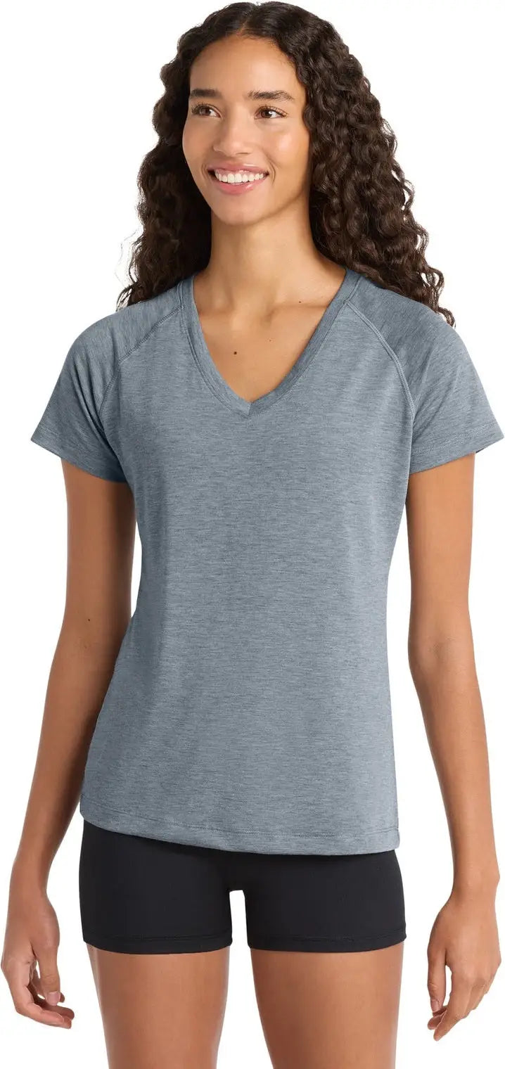 Sport-tek Lst700 Women’s Ultimate Performance V-neck - Heather Gray