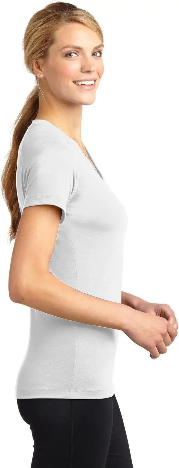 Sport-tek Lst700 Women’s Ultimate Performance V-neck - White