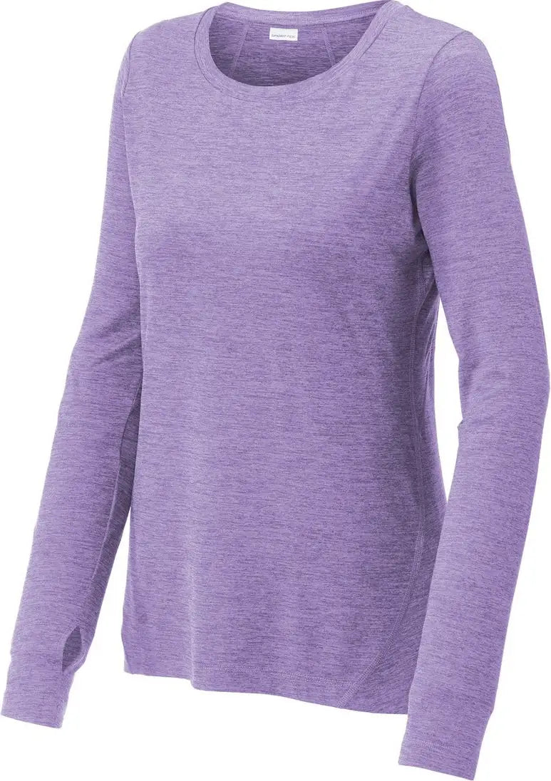 Sport-tek Lst710 Women’s Exchange 1.5 Long Sleeve Crew - Hyacinth Heather