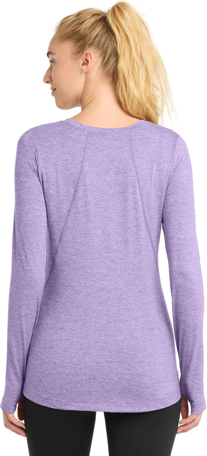 Sport-tek Lst710 Women’s Exchange 1.5 Long Sleeve Crew - Hyacinth Heather