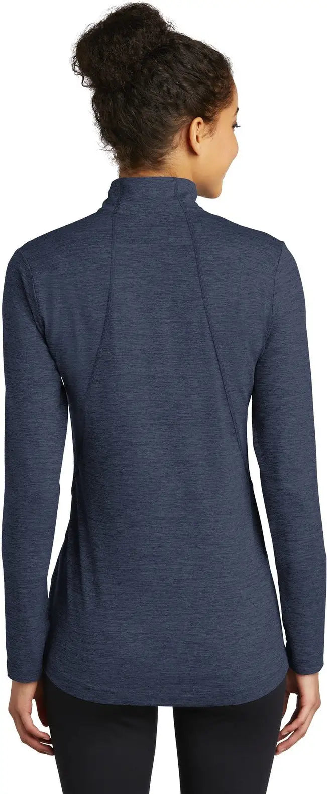 Sport-tek Lst711 Women’s Exchange 1.5 Long Sleeve 1/2-zip - Dark Denim Heather