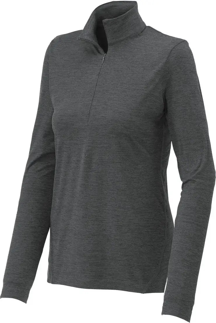 Sport-tek Lst711 Women’s Exchange 1.5 Long Sleeve 1/2-zip - Graphite Heather