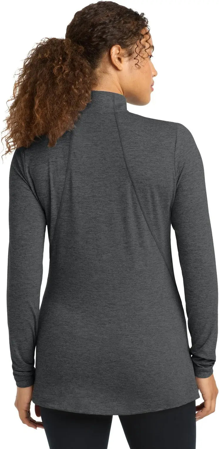 Sport-tek Lst711 Women’s Exchange 1.5 Long Sleeve 1/2-zip - Graphite Heather
