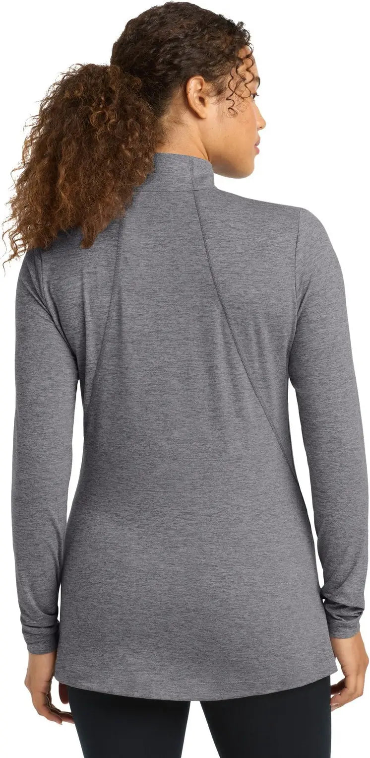 Sport-tek Lst711 Women’s Exchange 1.5 Long Sleeve 1/2-zip - Gray Heather