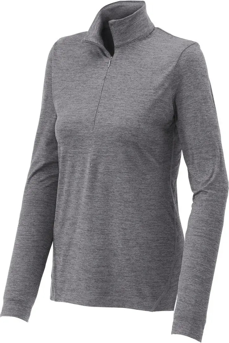 Sport-tek Lst711 Women’s Exchange 1.5 Long Sleeve 1/2-zip - Gray Heather