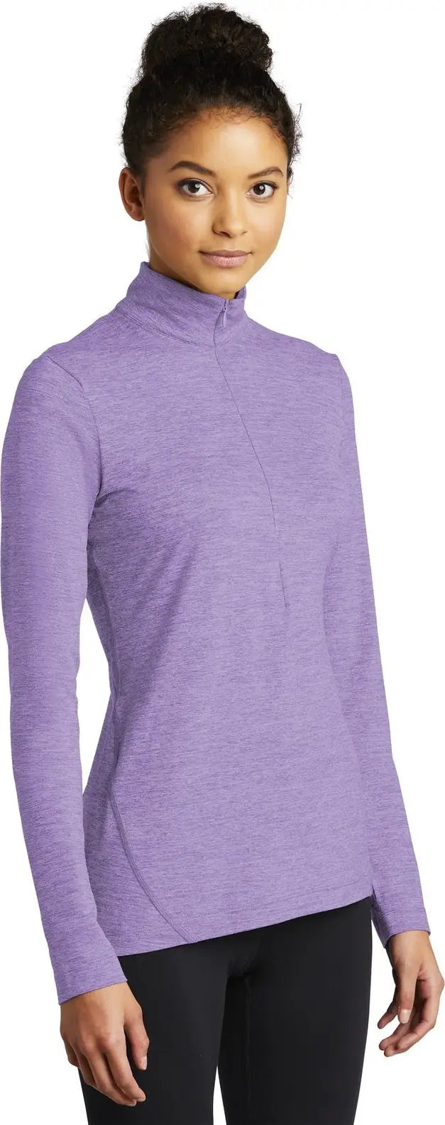 Sport-tek Lst711 Women’s Exchange 1.5 Long Sleeve 1/2-zip - Hyacinth Heather