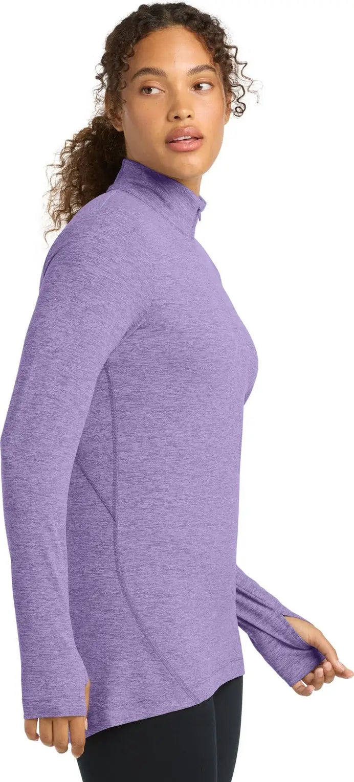Sport-tek Lst711 Women’s Exchange 1.5 Long Sleeve 1/2-zip - Hyacinth Heather