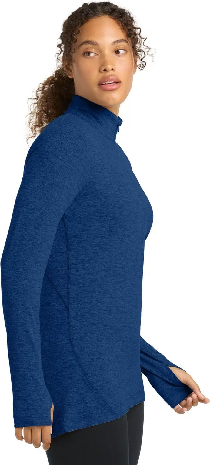 Sport-tek Lst711 Women’s Exchange 1.5 Long Sleeve 1/2-zip - True Royal Heather