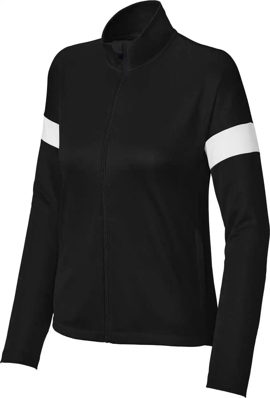 Sport-tek Lst800 Ladies Travel Full-zip Jacket - Black/ White