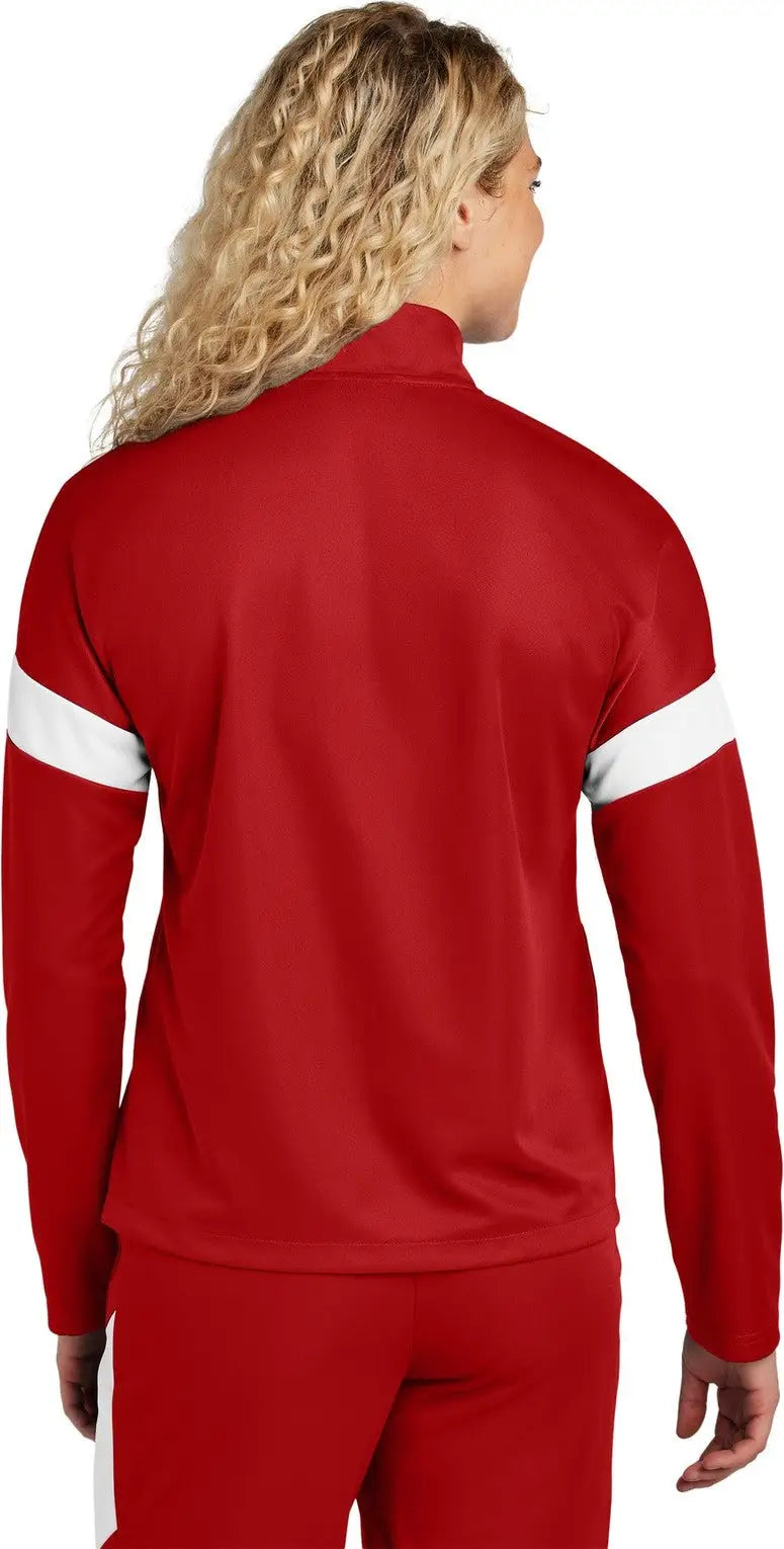 Sport-tek Lst800 Women’s Travel Full-zip Jacket - Deep Red White