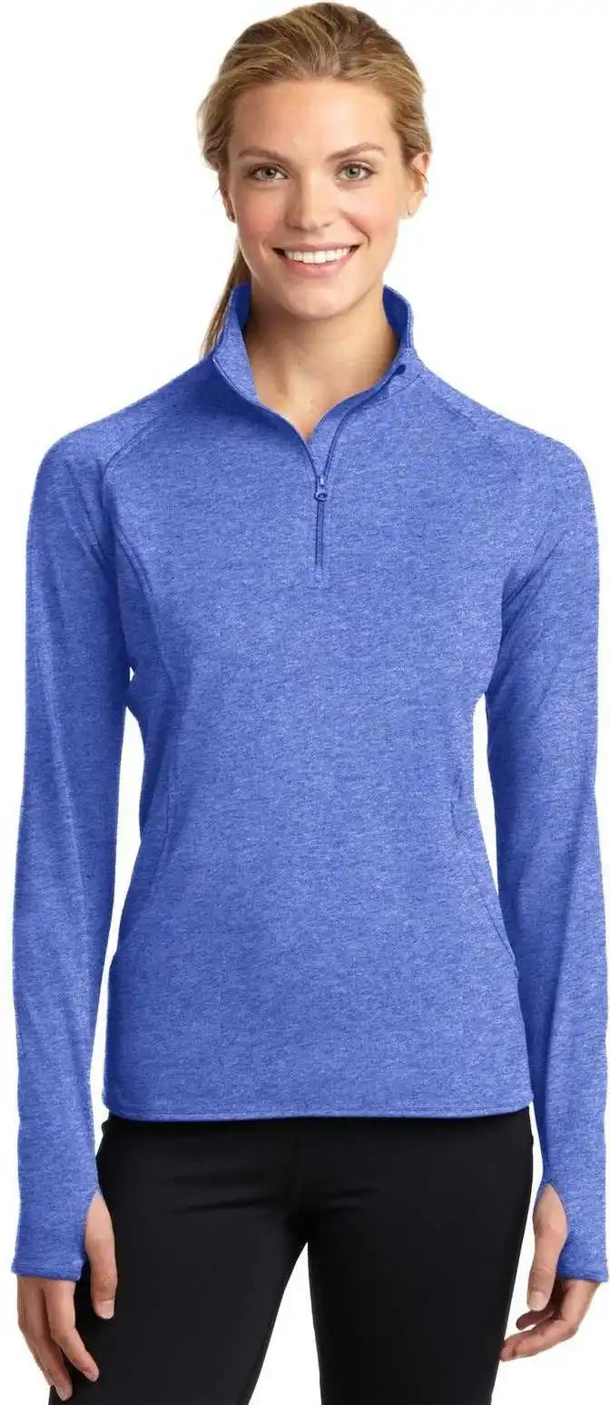 Sport-tek Lst850 Ladies Sport-wick Stretch 1/2-zip Pullover - True Royal Heather