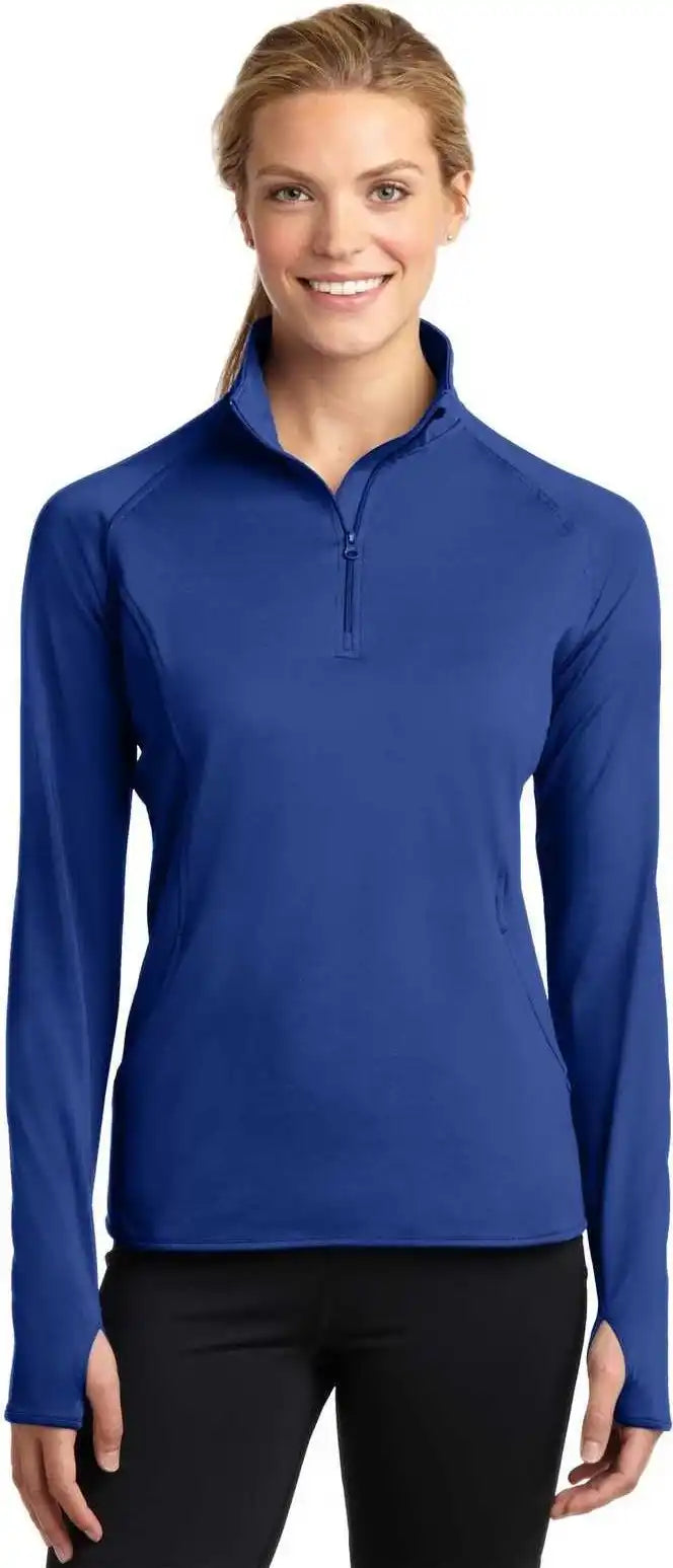 Sport-tek Lst850 Ladies Sport-wick Stretch 1/2-zip Pullover - True Royal