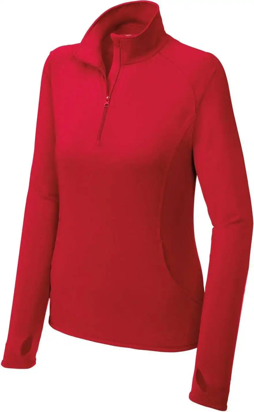 Sport-tek Lst850 Women’s Sport-wick Stretch 1/4-zip Pullover - True Red