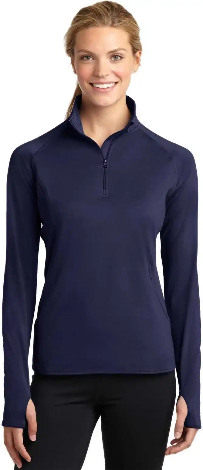Sport-tek Lst850 Women’s Sport-wick Stretch 1/4-zip Pullover - True Navy