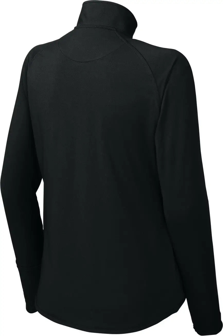 Sport-tek Lst850 Women’s Sport-wick Stretch 1/4-zip Pullover - Black - Ladies Xs