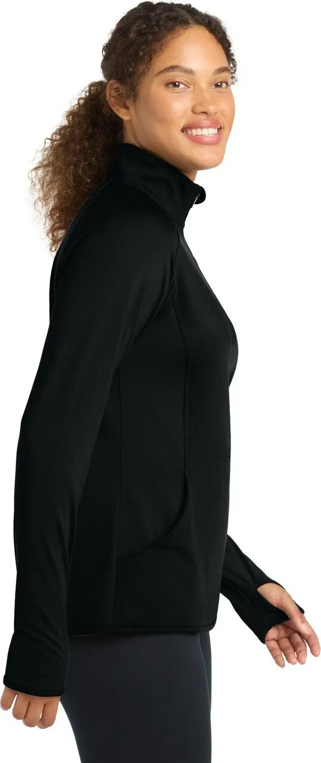 Sport-tek Lst850 Women’s Sport-wick Stretch 1/4-zip Pullover - Black