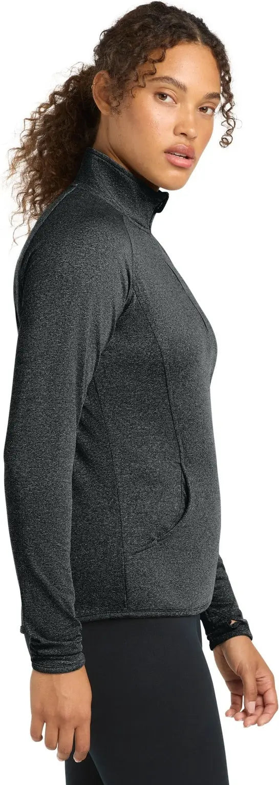 Sport-tek Lst850 Women’s Sport-wick Stretch 1/4-zip Pullover - Charcoal Gray Heather