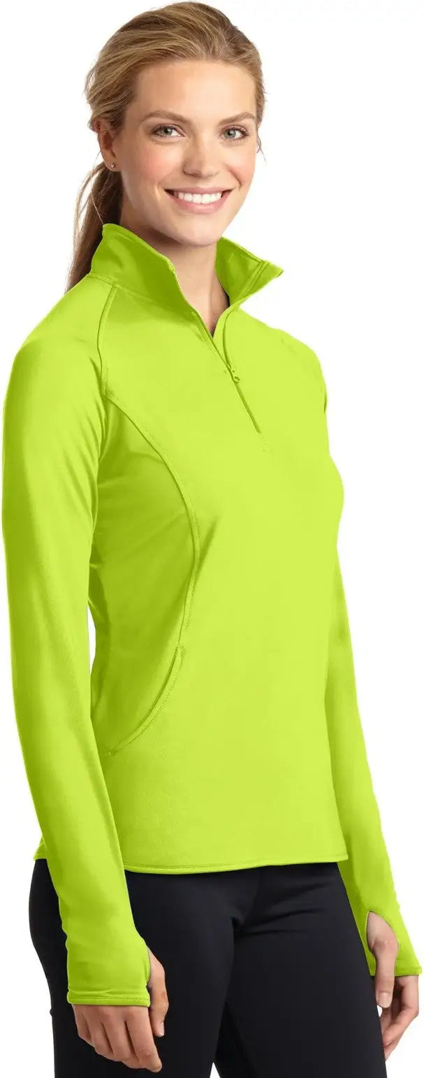 Sport-tek Lst850 Women’s Sport-wick Stretch 1/4-zip Pullover - Charge Green