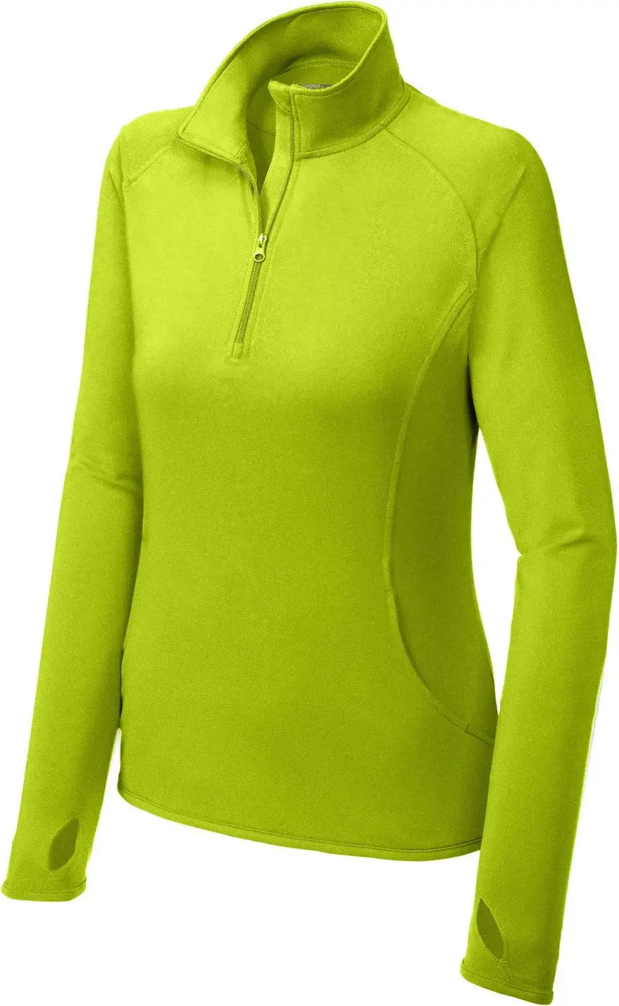 Sport-tek Lst850 Women’s Sport-wick Stretch 1/4-zip Pullover - Charge Green