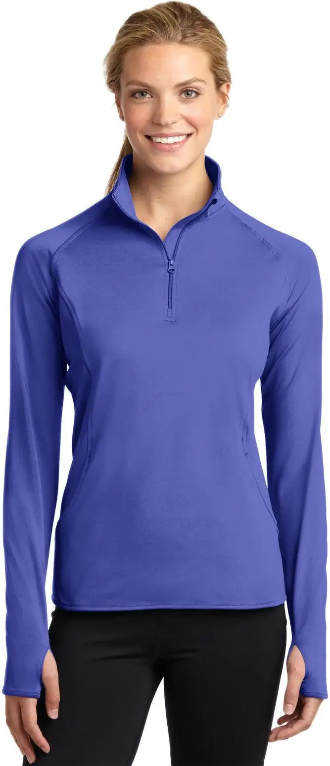 Sport-tek Lst850 Women’s Sport-wick Stretch 1/4-zip Pullover - Iris Purple - Ladies Xs