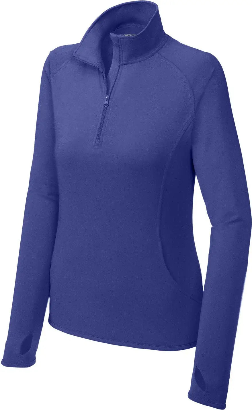Sport-tek Lst850 Women’s Sport-wick Stretch 1/4-zip Pullover - Iris Purple