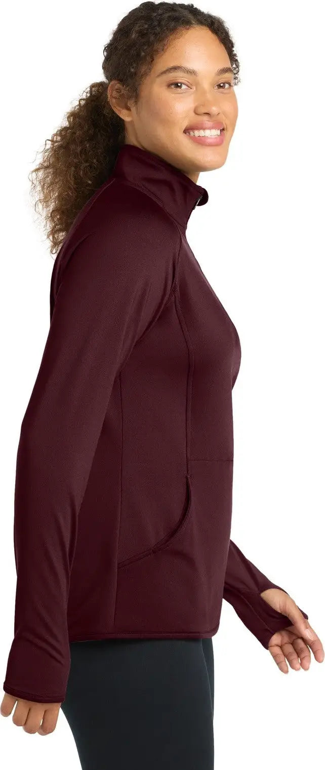Sport-tek Lst850 Women’s Sport-wick Stretch 1/4-zip Pullover - Maroon