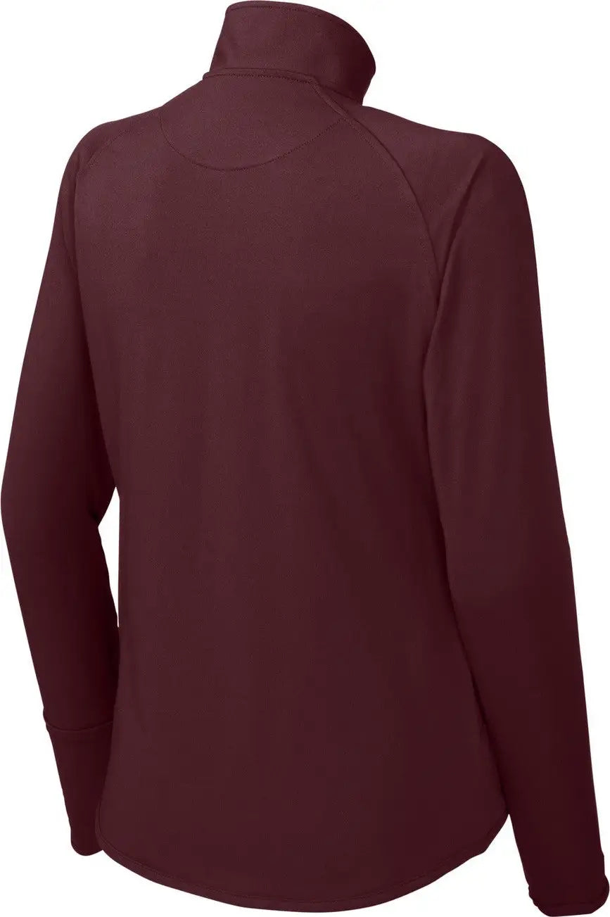 Sport-tek Lst850 Women’s Sport-wick Stretch 1/4-zip Pullover - Maroon - Ladies Xs