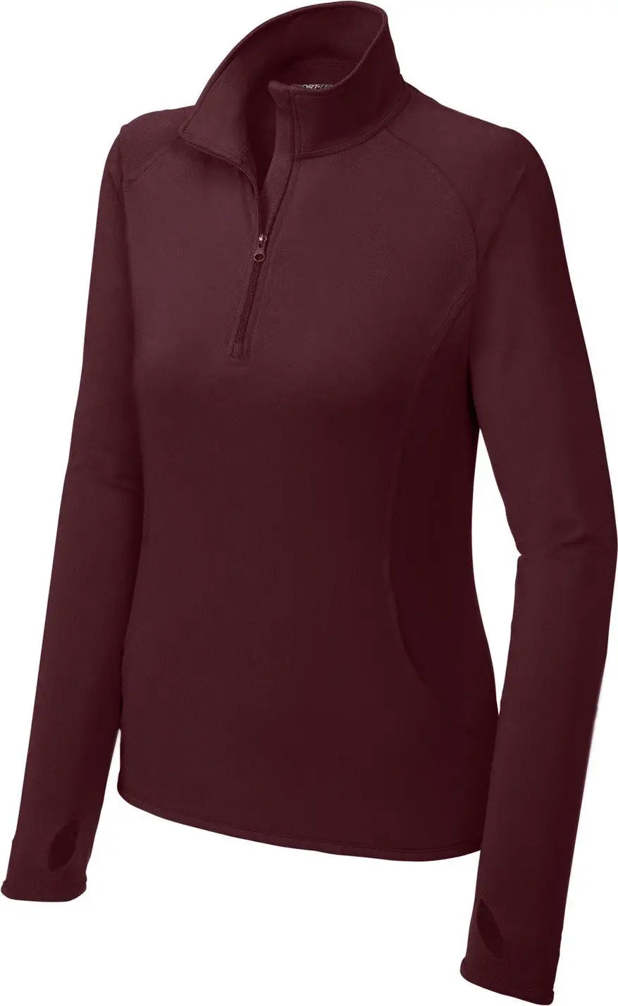 Sport-tek Lst850 Women’s Sport-wick Stretch 1/4-zip Pullover - Maroon