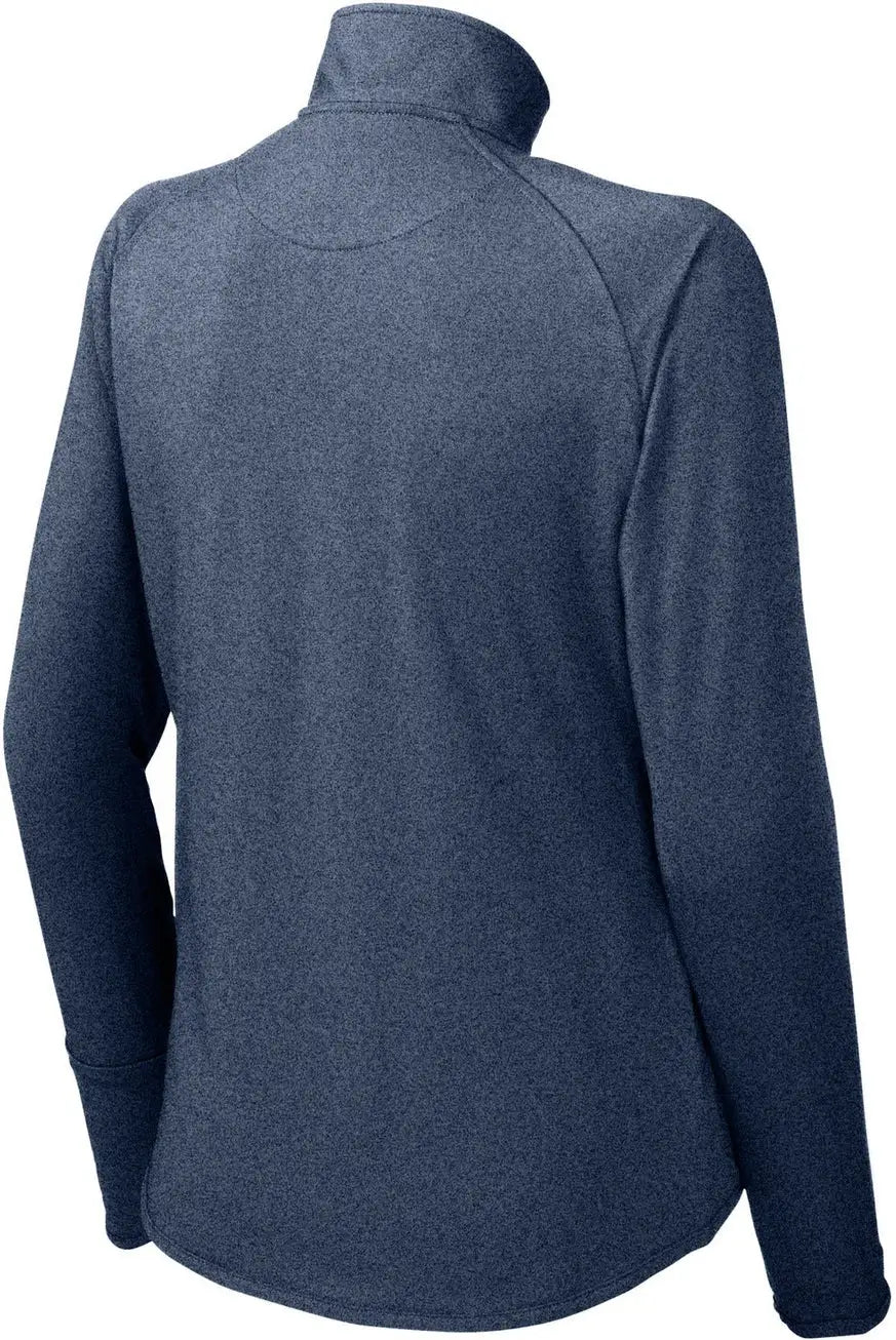 Sport-tek Lst850 Women’s Sport-wick Stretch 1/4-zip Pullover - True Navy Heather