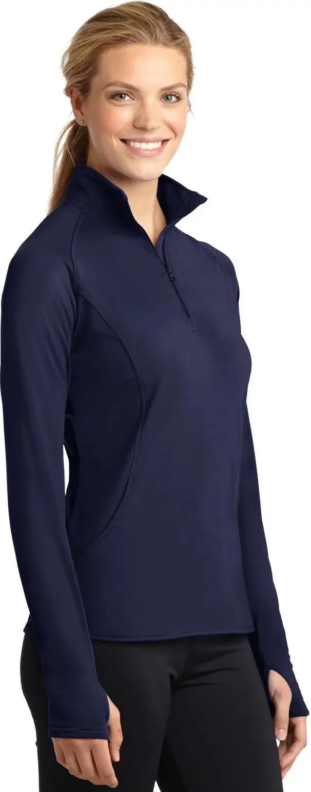 Sport-tek Lst850 Women’s Sport-wick Stretch 1/4-zip Pullover - True Navy