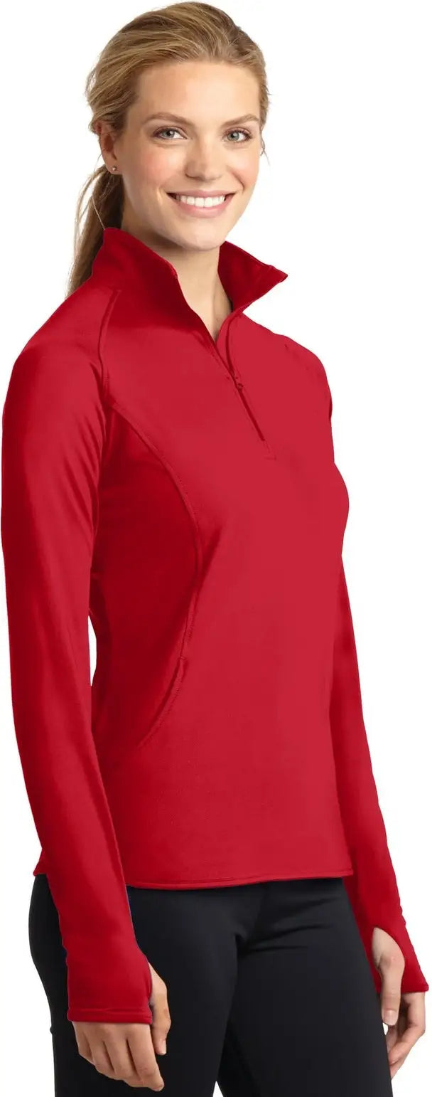 Sport-tek Lst850 Women’s Sport-wick Stretch 1/4-zip Pullover - True Red