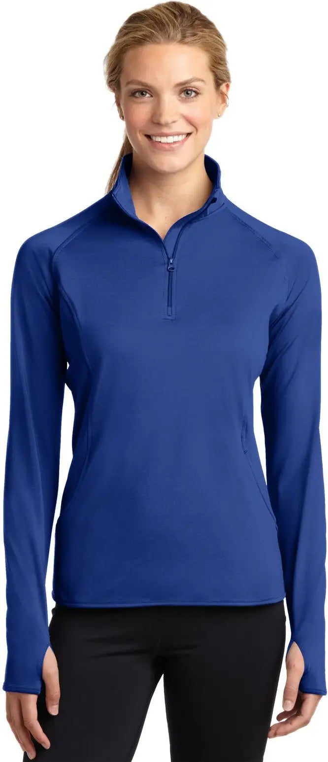 Sport-tek Lst850 Women’s Sport-wick Stretch 1/4-zip Pullover - True Royal - Ladies Xs