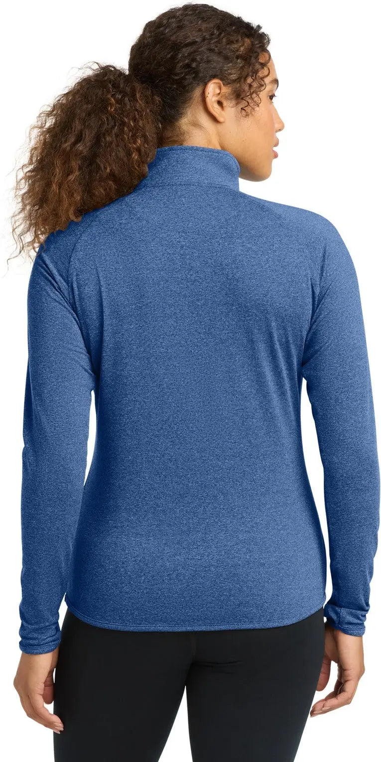 Sport-tek Lst850 Women’s Sport-wick Stretch 1/4-zip Pullover - True Royal Heather