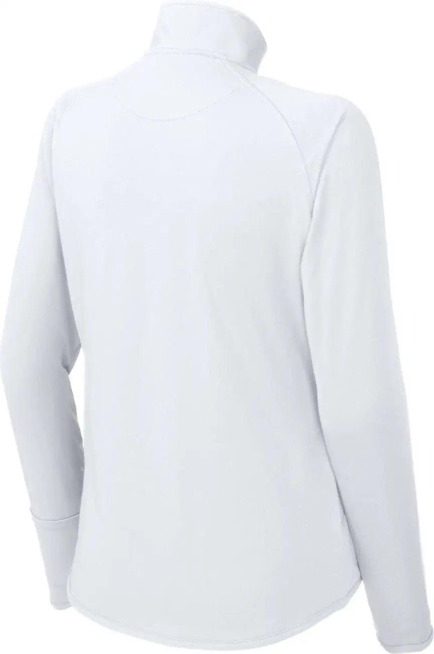 Sport-tek Lst850 Women’s Sport-wick Stretch 1/4-zip Pullover - White - Ladies Xs