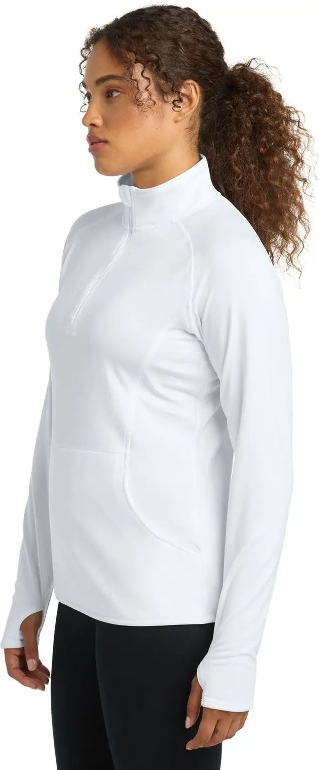 Sport-tek Lst850 Women’s Sport-wick Stretch 1/4-zip Pullover - White