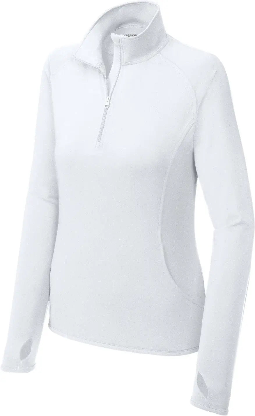 Sport-tek Lst850 Women’s Sport-wick Stretch 1/4-zip Pullover - White