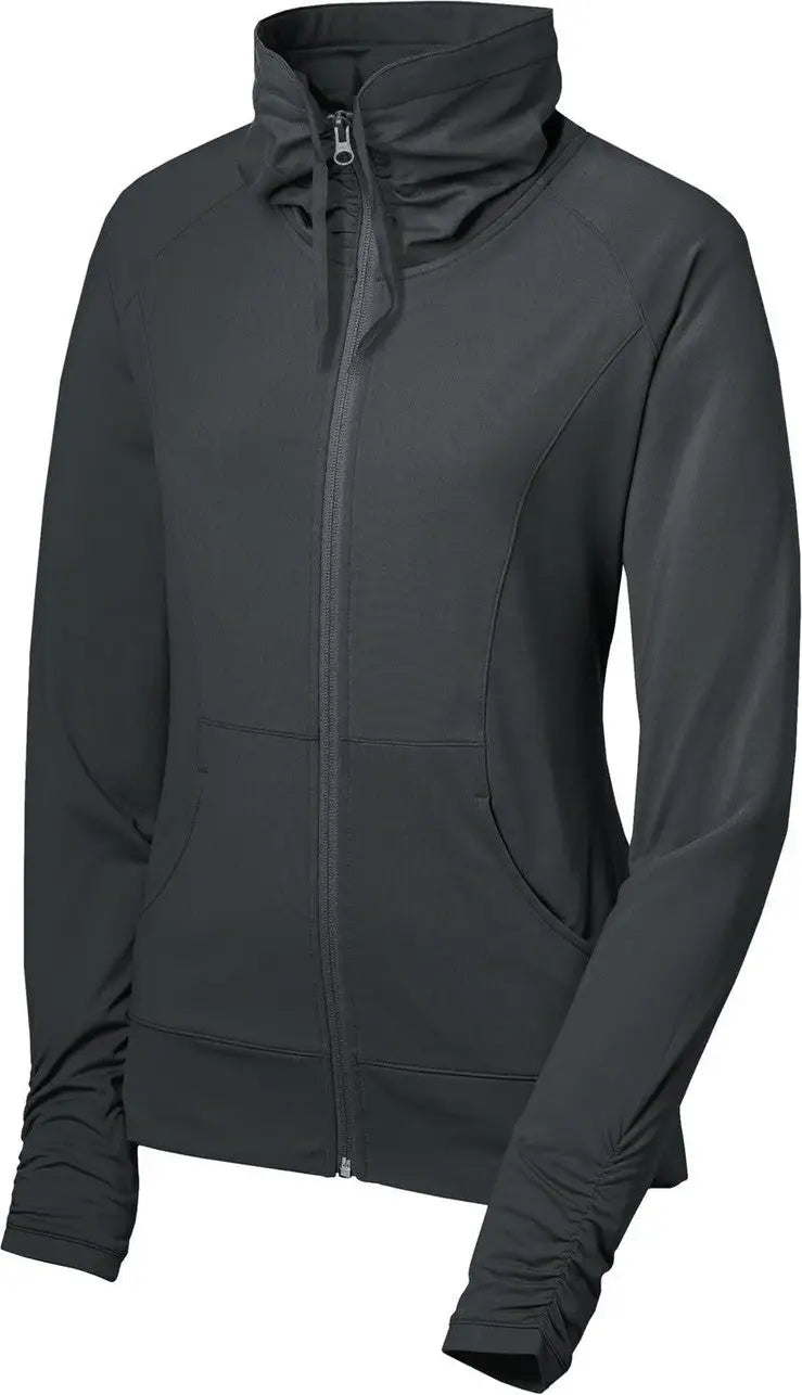 Sport-tek Lst852 Women’s Sport-wick Stretch Full-zip Jacket - Charcoal Gray
