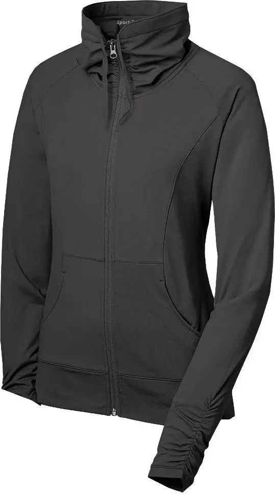 Sport-tek Lst852 Women’s Sport-wick Stretch Full-zip Jacket - Charcoal Gray