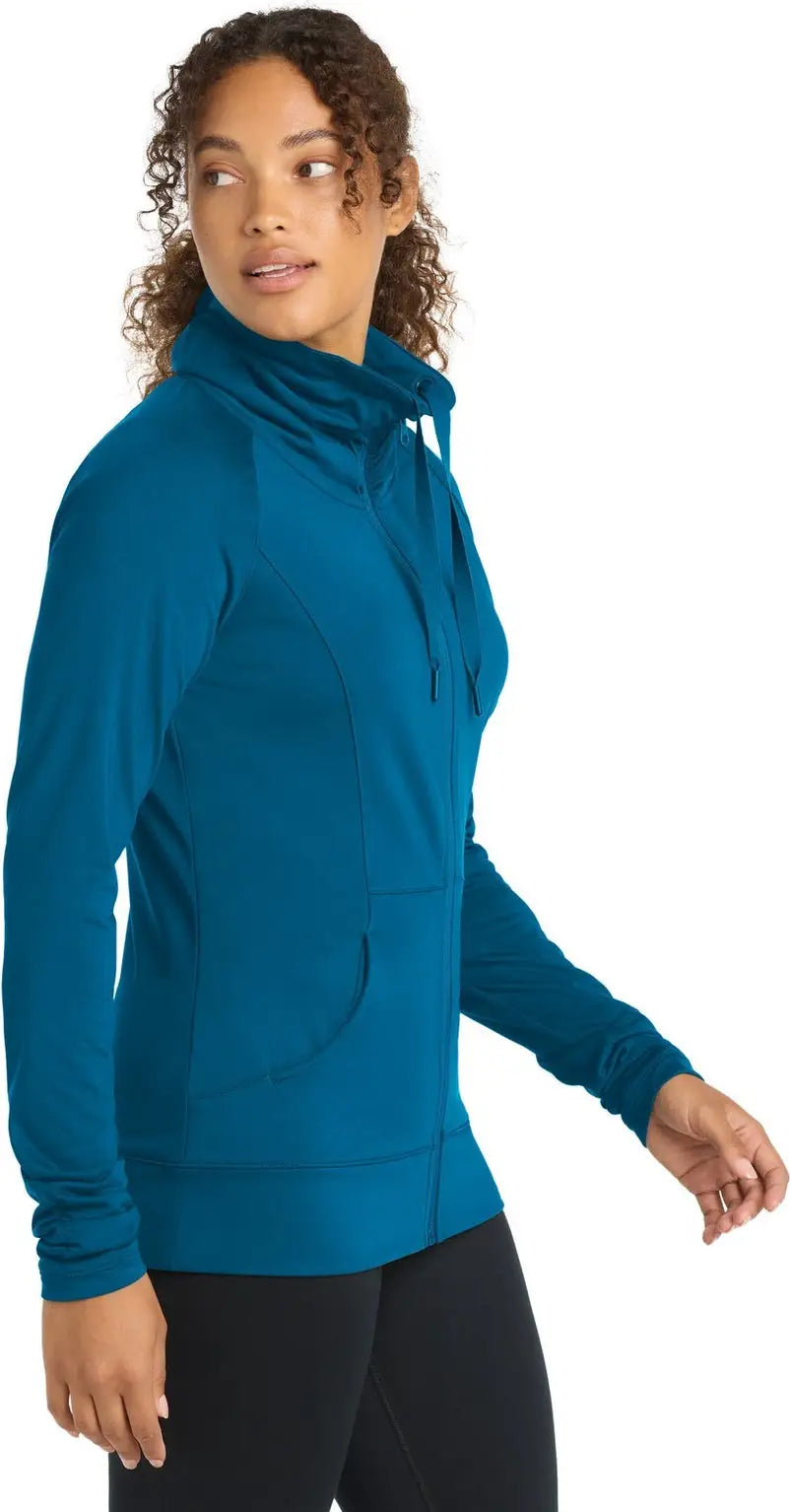 Sport-tek Lst852 Women’s Sport-wick Stretch Full-zip Jacket - Peacock Blue